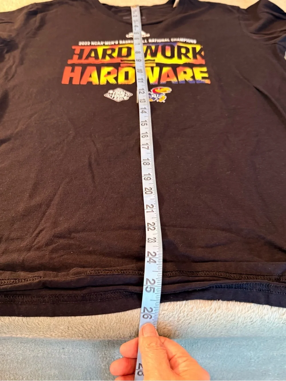 Adidas Kansas Jayhawks 2022 NCAA Champions Hard Work Hardware Shirt XL